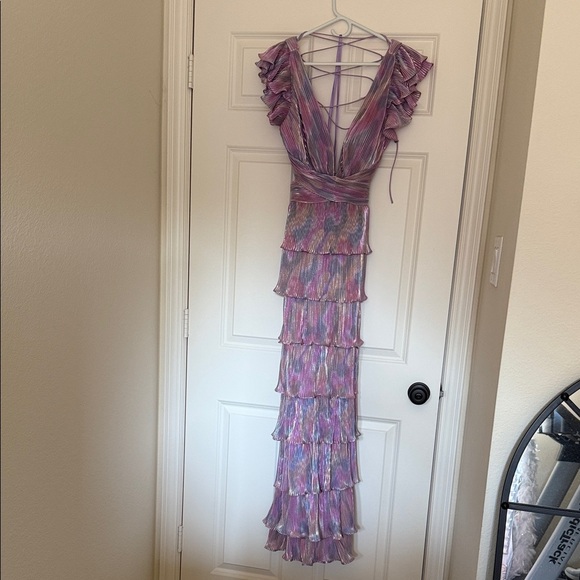Mac Duggar  Purple Ruffled Maxi Dress. Size 8 - Picture 1 of 3